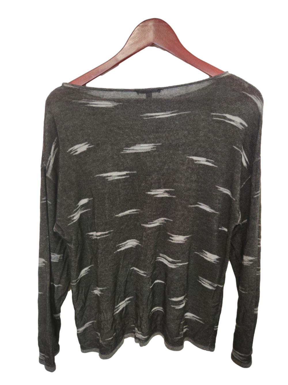Eileen Fisher Sweater Small Black White Scoop Neck Long Sleeve - Picture 4 of 8